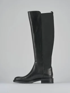 Stivali tacco 2cm pelle nero