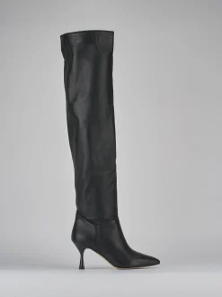 Stivali tacco 7cm pelle nero