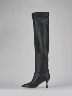 Stivali tacco 7cm pelle nero