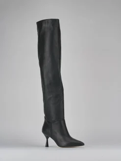 Stivali tacco 7cm pelle nero