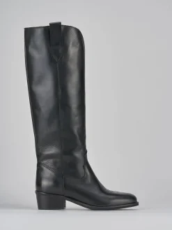 Stivali tacco 4cm pelle nero