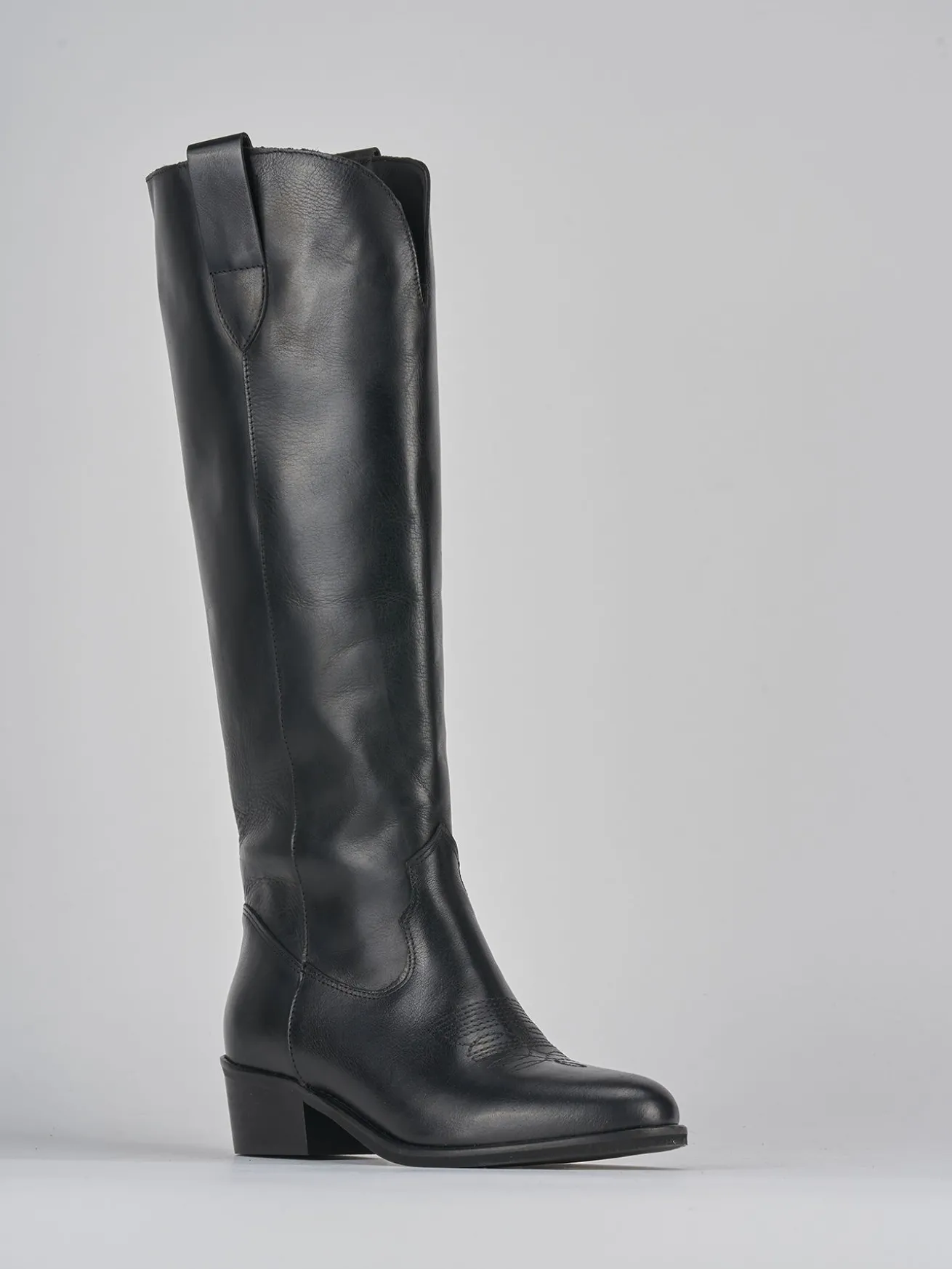 Stivali tacco 4cm pelle nero