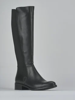 Stivali tacco 3cm pelle nero