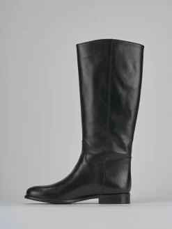 Stivali tacco 2cm pelle nero