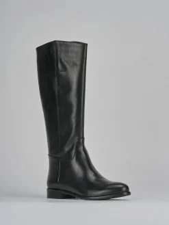 Stivali tacco 2cm pelle nero