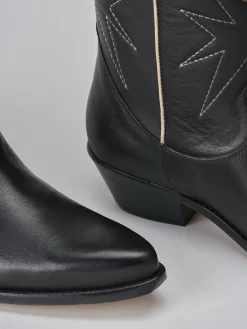 Stivali tacco 4cm pelle nero