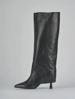 Stivali tacco 8cm pelle nero