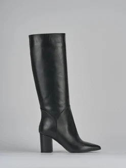 Stivali tacco 6cm pelle nero