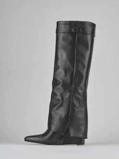 Stivali tacco 9cm pelle nero