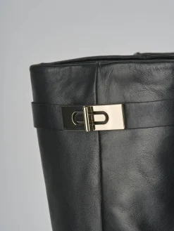 Stivali tacco 9cm pelle nero