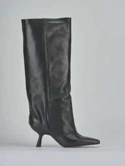 Stivali tacco 7cm pelle nero