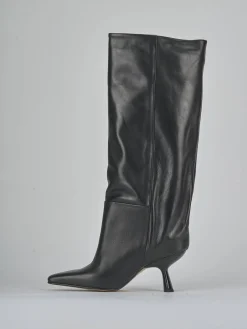 Stivali tacco 7cm pelle nero