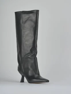 Stivali tacco 7cm pelle nero