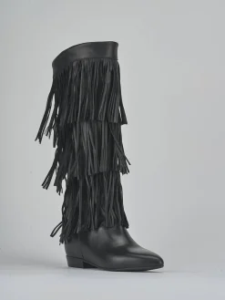 Stivali tacco 2cm pelle nero