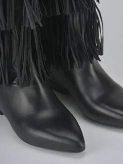 Stivali tacco 2cm pelle nero