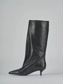 Stivali tacco 5cm pelle nero