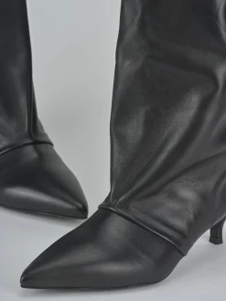 Stivali tacco 5cm pelle nero