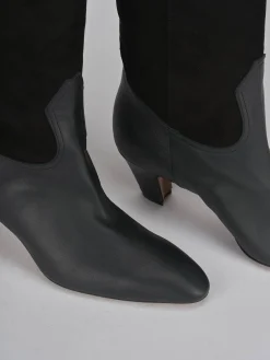 Stivali tacco 5cm pelle nero