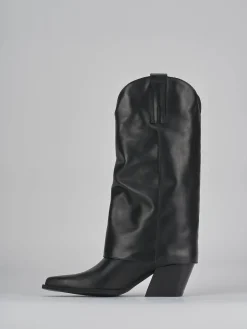 Stivali tacco 8cm pelle nero