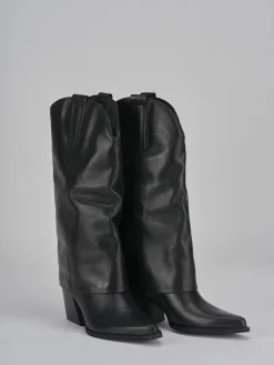 Stivali tacco 8cm pelle nero