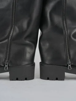 Stivali tacco 3cm pelle nero