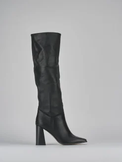 Stivali tacco 9cm pelle nero