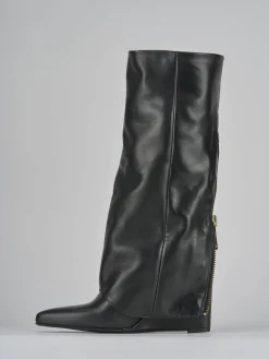 Stivali tacco 9cm pelle nero