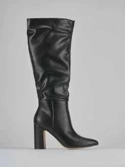 Stivali tacco 10cm pelle nero