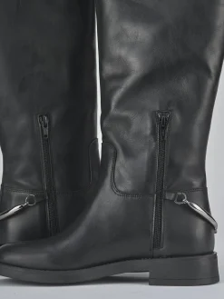 Stivali tacco 2cm pelle nero