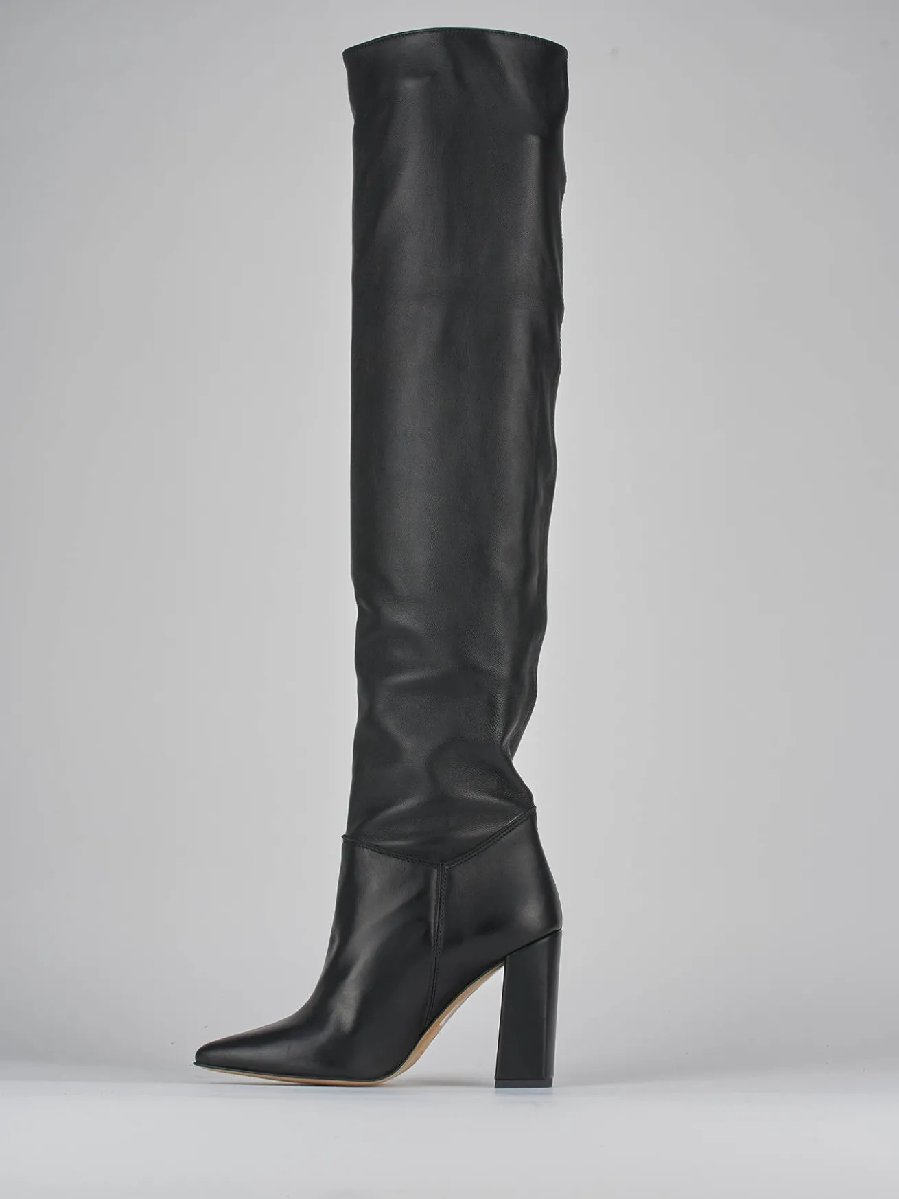 Stivali tacco 9cm pelle nero