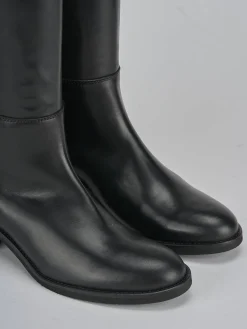 Stivali tacco 4cm pelle nero