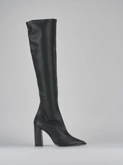 Stivali tacco 9cm pelle nero