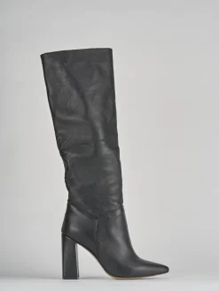 Stivali tacco 9cm pelle nero