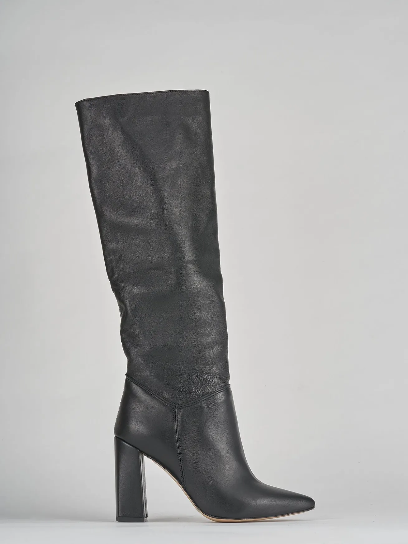 Stivali tacco 9cm pelle nero