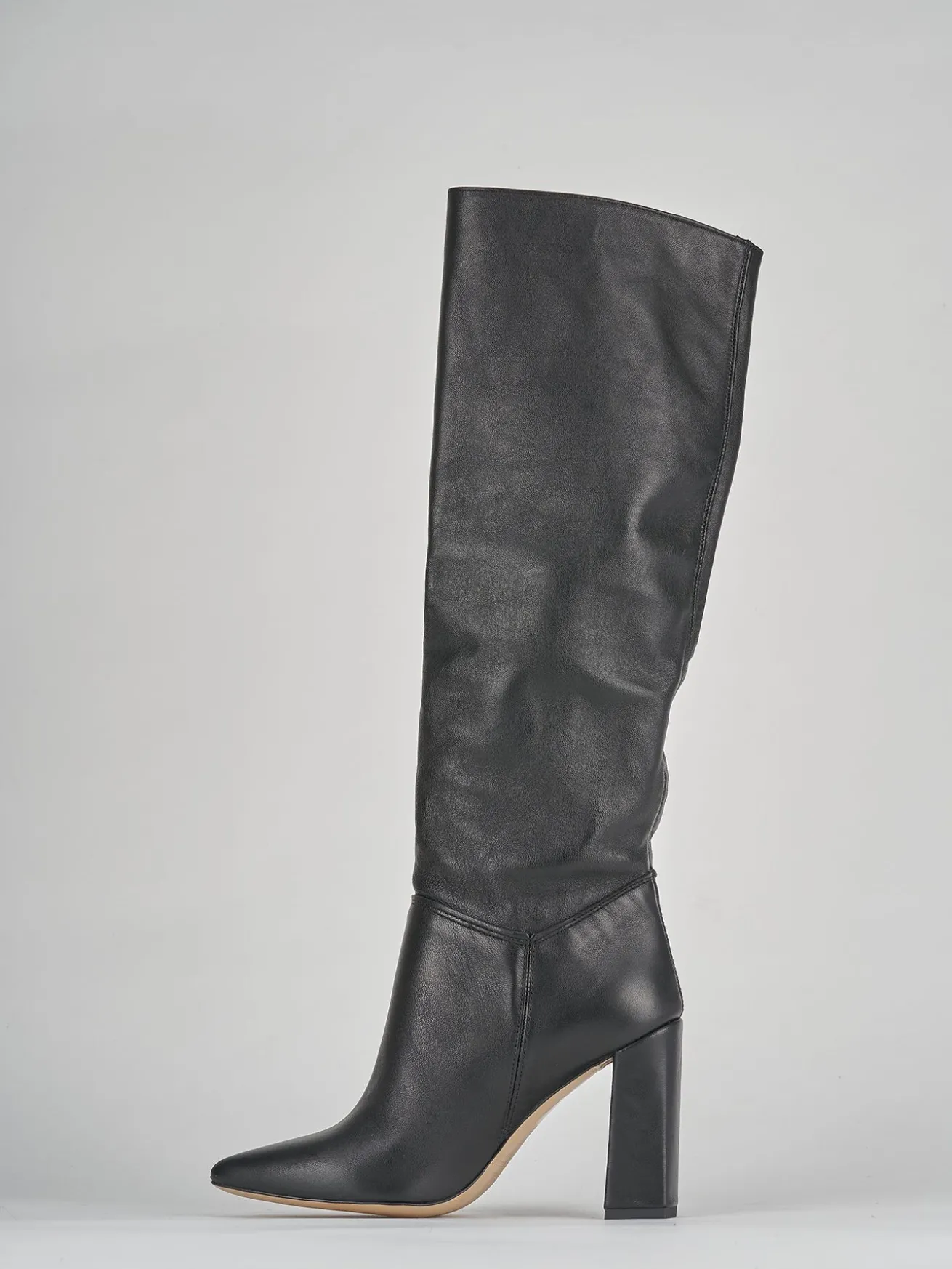 Stivali tacco 9cm pelle nero