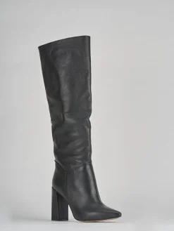 Stivali tacco 9cm pelle nero