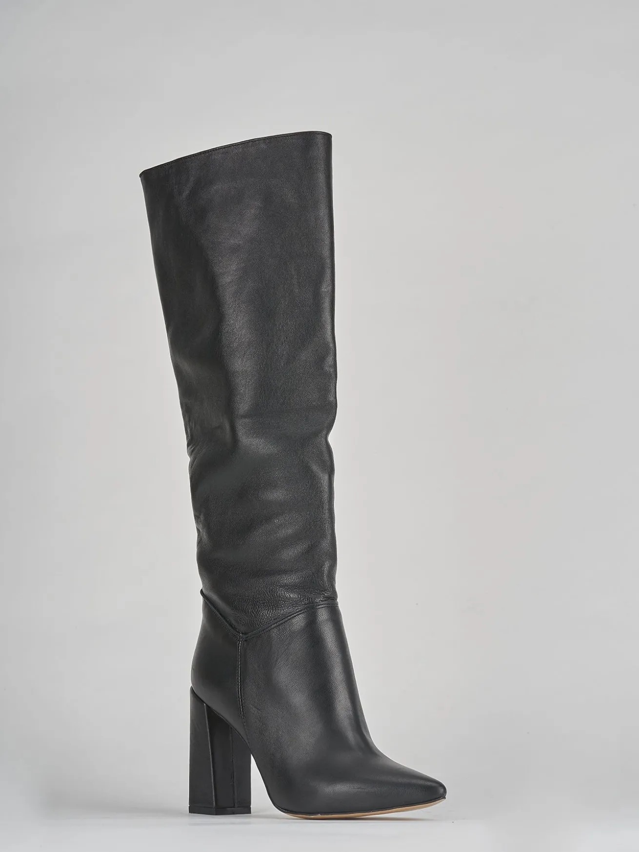 Stivali tacco 9cm pelle nero