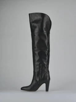 Stivali tacco 8cm pelle nero