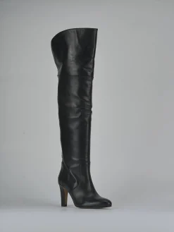 Stivali tacco 8cm pelle nero