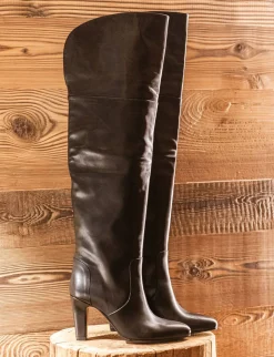 Stivali tacco 8cm pelle nero