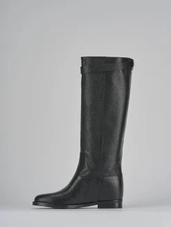 Stivali tacco 2cm pelle nero