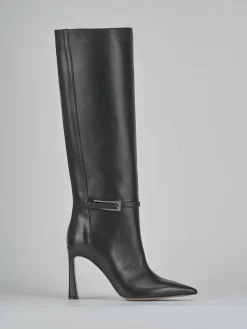 Stivali tacco 8cm pelle nero