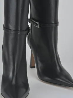 Stivali tacco 8cm pelle nero