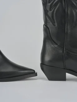 Stivali tacco 7cm pelle nero