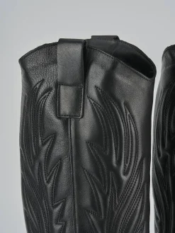 Stivali tacco 7cm pelle nero