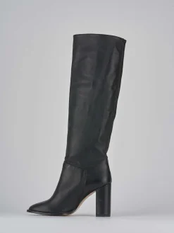 Stivali tacco 9cm pelle nero