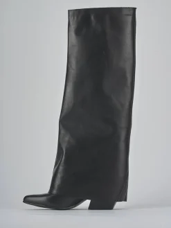 Stivali tacco 7cm pelle nero