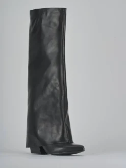 Stivali tacco 7cm pelle nero