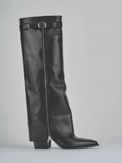 Stivali tacco 8cm pelle nero