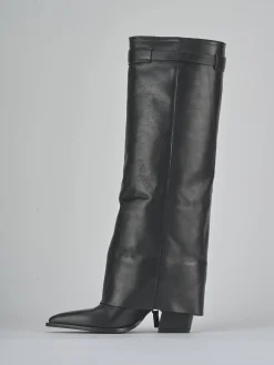 Stivali tacco 8cm pelle nero